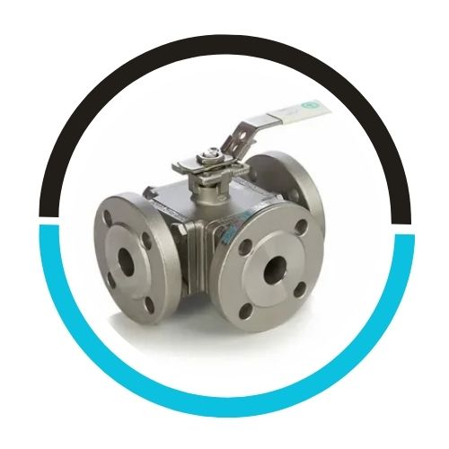 Three Piece Design Three Way Flanged Ball Valve in USA